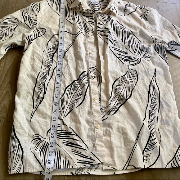 ZARA LEAF PRINT SHIRT Small - Picture 5 of 7